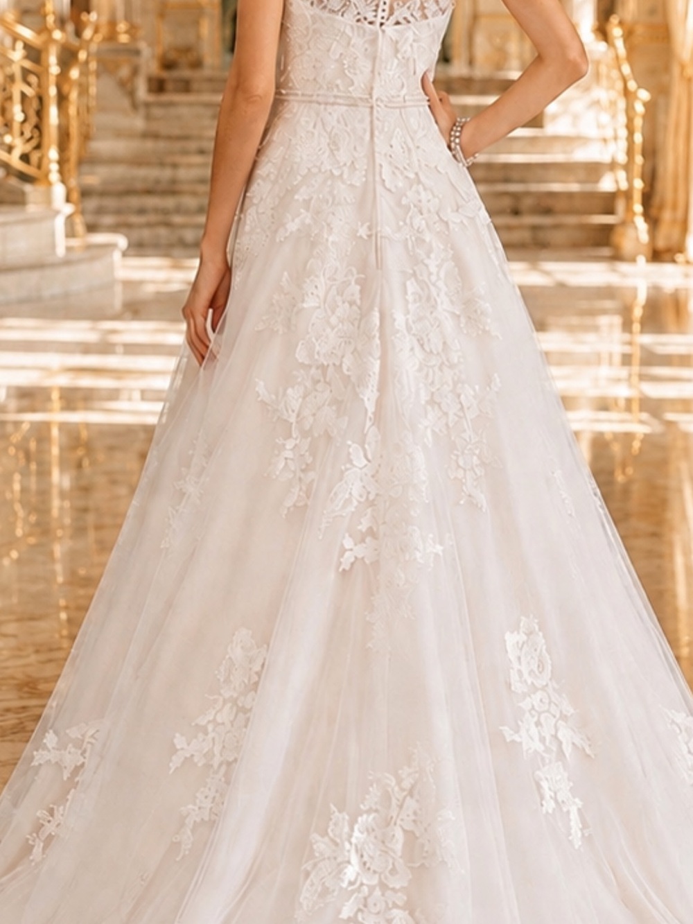 JJ’s House #186390 Elve Ivory Princess Ball Gown Lace Wedding Dress Sz 10 NWT - Picture 7 of 10